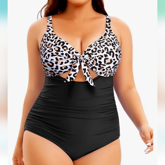 Aqua Eve Plus Size One Piece Swimsuit With Sleeve Tummy Control Bathing Suit 68f0465693a13d1477a93182 - View #3